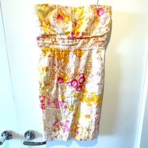 Jcrew strapless watercolor dress with pockets